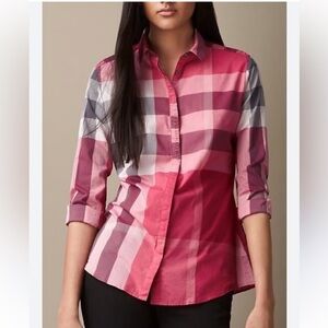 Burberry Brit Red/Pink Nova Check Cotton LS BD Shirt